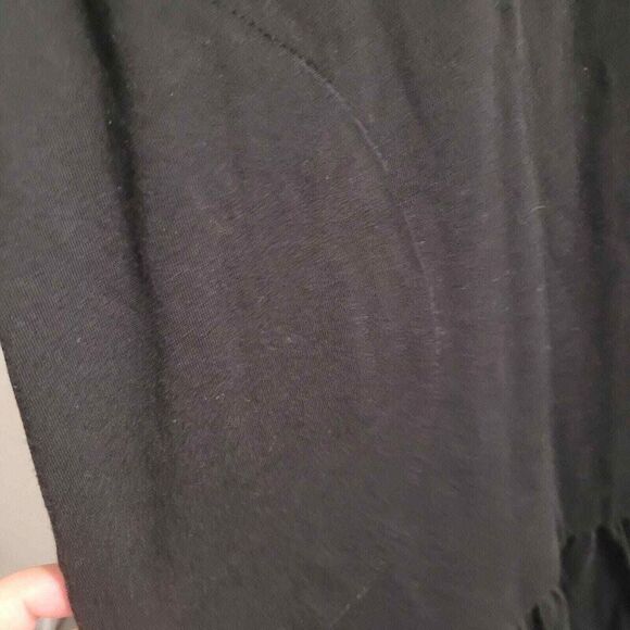 LOGO Lori Goldstein Dress‎ Women's XS Black Short Sleeve Tiered Midi Modal Blend - Picture 4 of 7